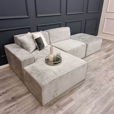 Atlanta Modular Corner Sofa - Customisable 3-Section Design in Premium Chenille Fabric - UK Luxury Furniture